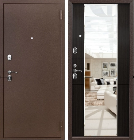 Входная дверь MIRROR Меланж темный