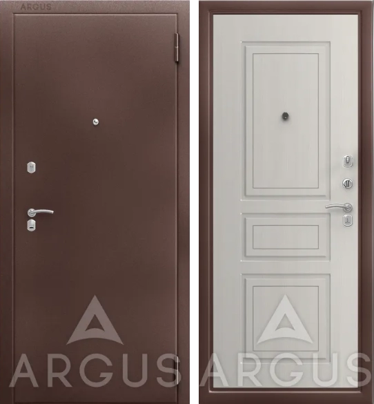 Входная дверь  Гранд Антик медь Гаральд Белый ясень