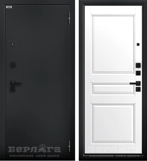 Сейф-дверь Ультра Каролина Эмаль белая / Букле черный