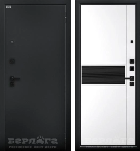 Сейф-дверь Ультра Вибек Эмалит арктик / Черный кварц / Букле черный