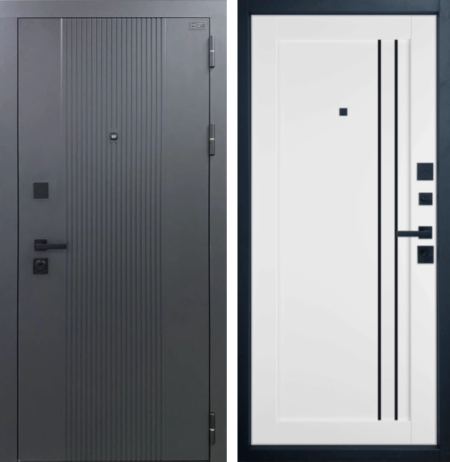 ВХОДНАЯ ДВЕРЬ BALANCE TWIN E33  Ice  Black Gloss