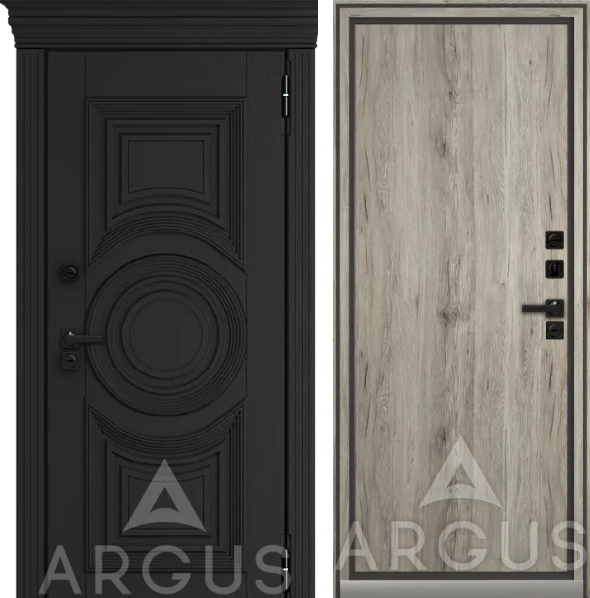 Входная дверь Тепло Букле черный (Рустик пепельный,Сайрос, Дуб черно-коричневый