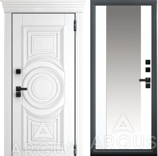 Входная дверь Тепло Букле графит Вояж Эмалит арктик,Сайрос, Дуб белый