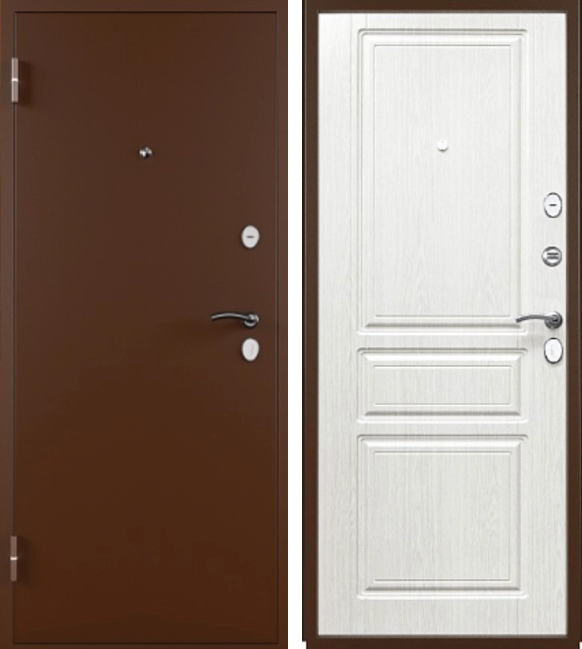 Входная дверь Титан медь антик белоснежный ясень