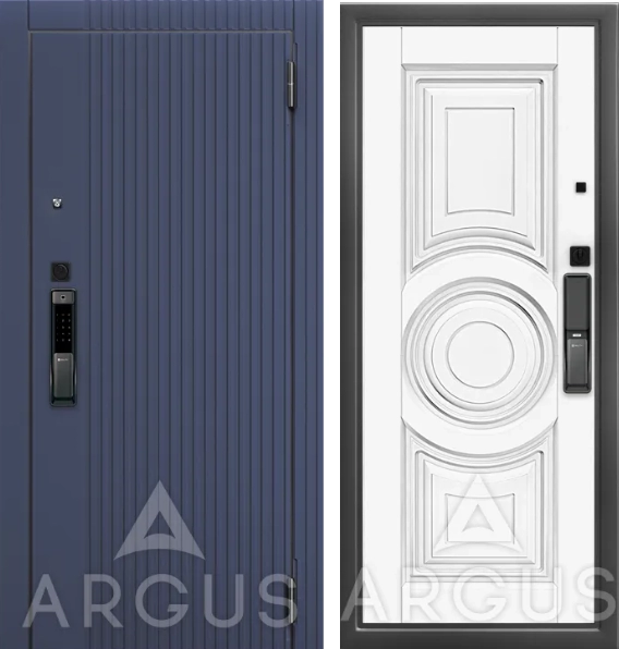 Входная дверь Smart Антик серебро Магадиш Белый жемчуг,Фрейда, Синий софт