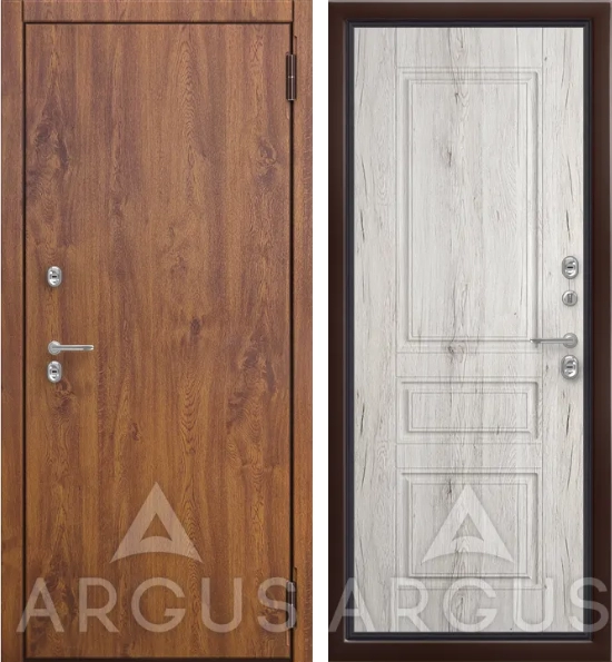 Входная дверь Тепло Коричневый молоток Оливер Рустик серый,без фрезеровки, Дуб янтарный винорит