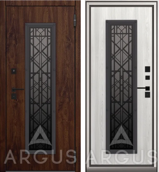 Входная дверь Тепло Муар графит Бриан Ясень ривьера айс,Бриан, Дуб темный винорит