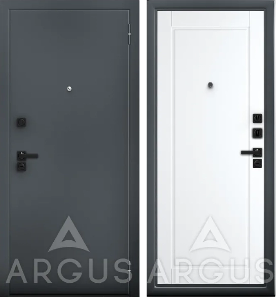Входная дверь ДА64 (промо) Black Style Букле графит Асти Эмалит белый