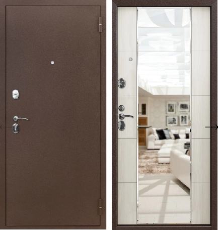 Входная дверь MIRROR Меланж светлый