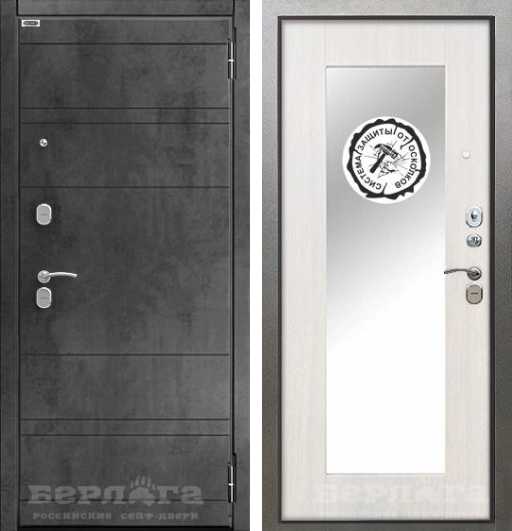 Сейф-дверь Тринити Милли Белый ясень / МДФ Келвин Бетон темный