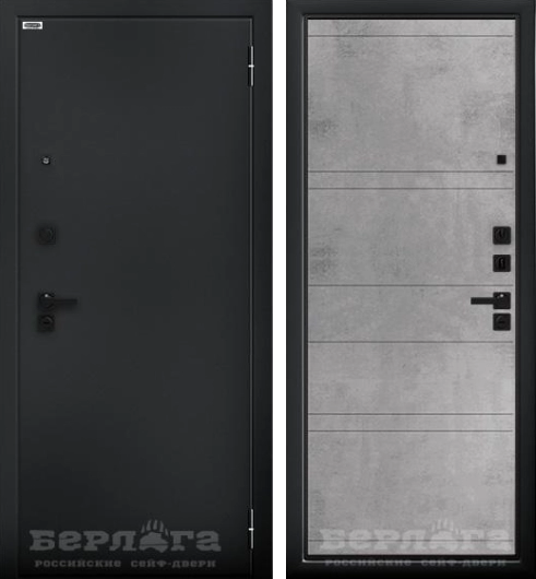 Сейф-дверь Ультра Марвин Бетон светлый / Букле черный