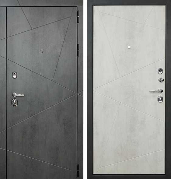 Входная дверь Стоун Серый камень/ белый камень