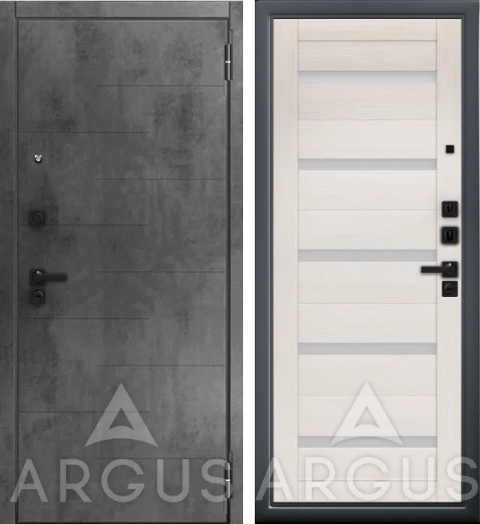 Входная дверь ДА67 Black Style Букле графит Александра (Белая лиственница, Белый лакобель,прав.Никсон, Бетон темный