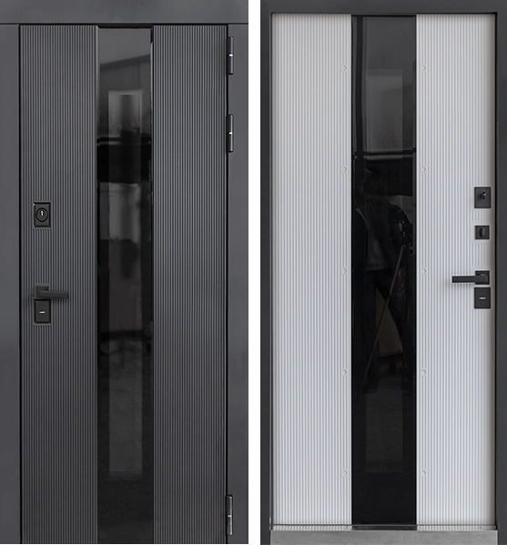 Входная дверь Термо Авиньон RAL 9017/ Софт белый