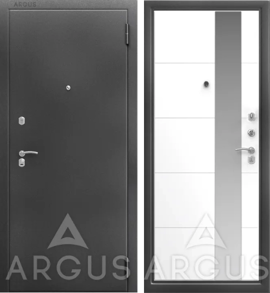 Входная дверь  Гранд Антик серебро Доминго Эмалит белый