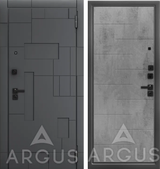 Входная дверь ДА94 Black Style Антик серебро Никсон Бетон светлый,Корса, Силк флай