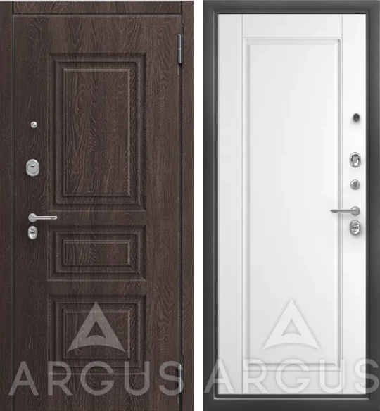 Входная дверь ДА64 Антик серебро Тревор Эмалит арктик.Скиф, Филадельфия шоколад