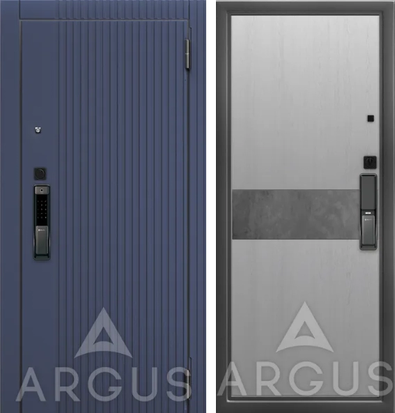 Входная дверь Smart Антик серебро Фьюри Роял вуд серый (вставка Бетон темный Фрейда, Синий софт