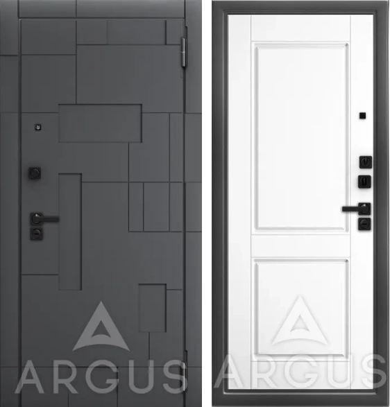 Входная дверь ДА94 Black Style Антик серебро Ромео Эмалит арктик