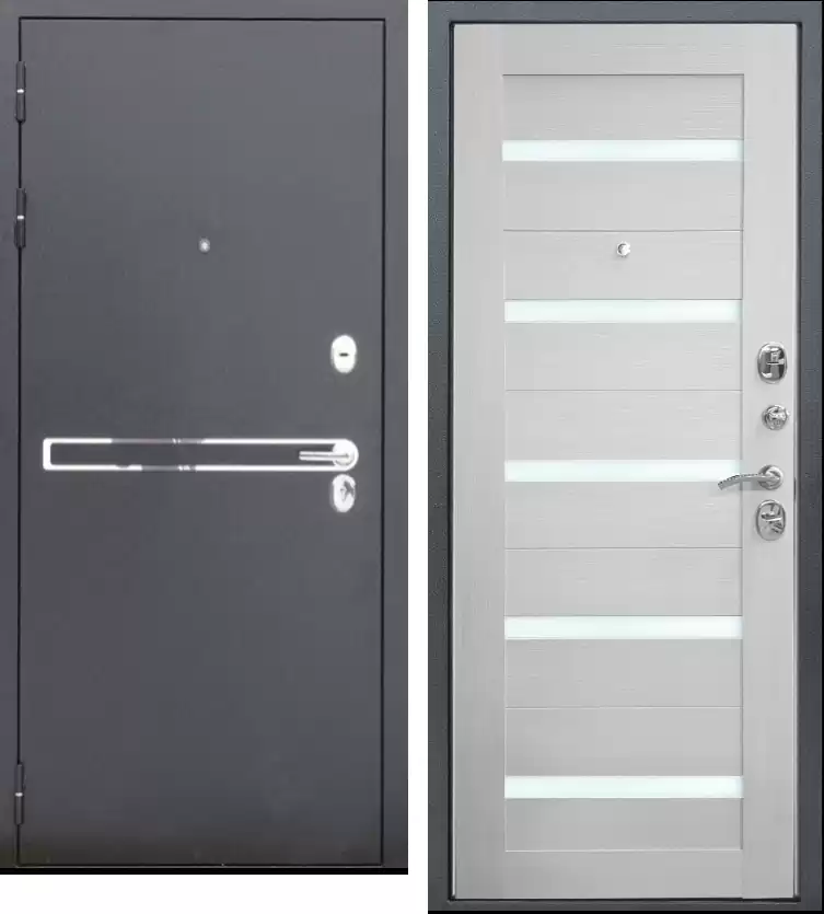 Входная дверь Стиль 3К «Царга» Бетон снежный