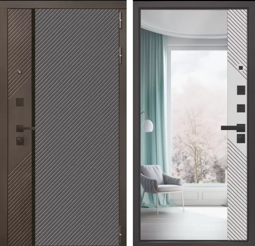 Входная дверь ПРЕСТИЖ Зеркало МДФ/МДФ