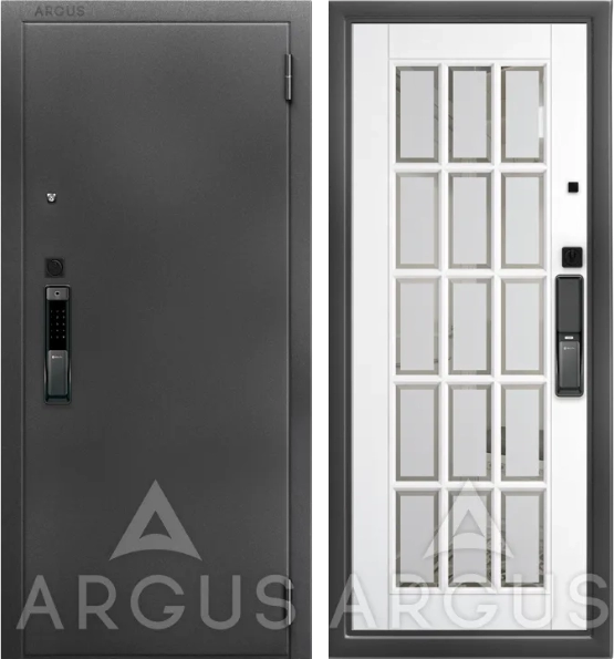 Входная дверь Smart Антик серебро Мэрилин Эмалит арктик, Зеркало с фацетом и пескоструйной обработкой