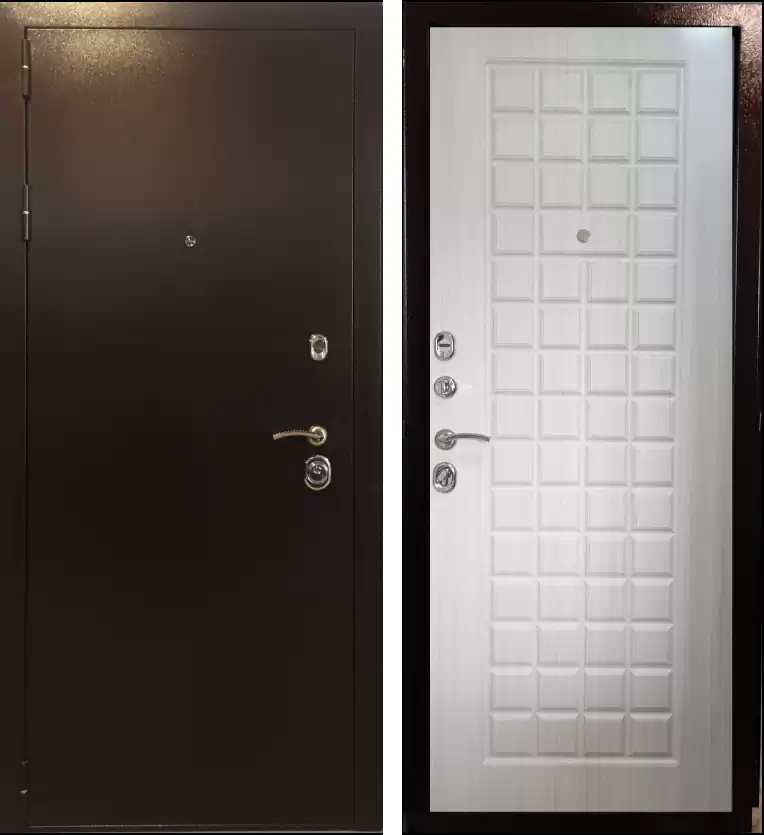 Входная дверь "Квадрат" беленый дуб