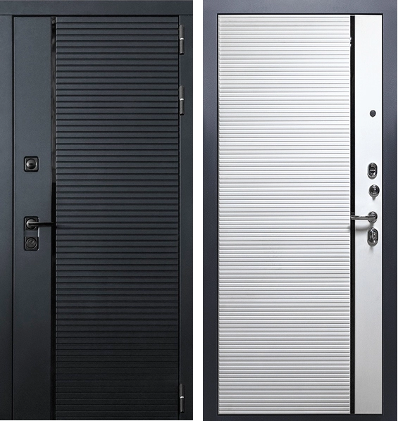 Входная дверь Румо Черный ясень/ Белый ясень