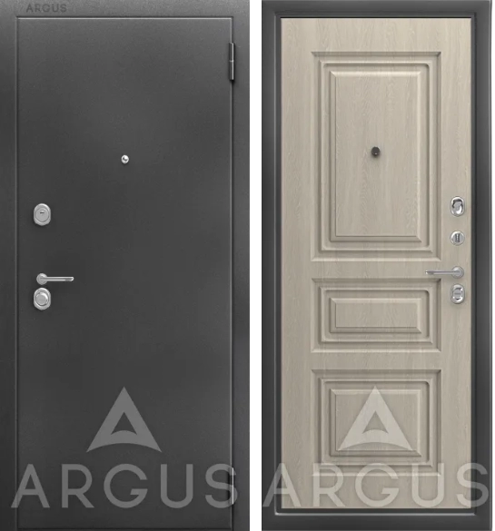 Входная дверь ДА91 Антик серебро Скиф Дуб филадельфия крем