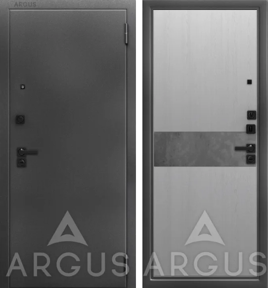 Входная дверь ДА95 Black Style Антик серебро Фьюри Роял вуд серый вставка Бетон темный