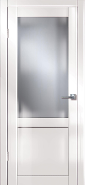 Дверная Линия Межкомнатная дверь Оптима - 1  Белый глянец/Серый триплекс