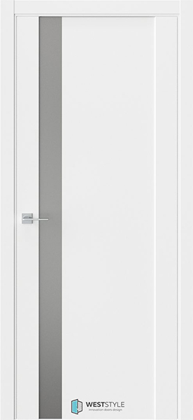 Weststyle Межкомнатная дверь F28 Белый/ зеркало Графит (ДО)