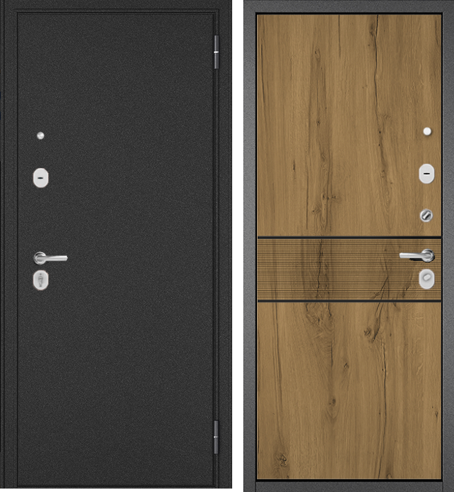 Входная дверь TRUST ECO - МДФ Дуб галифакс медовый