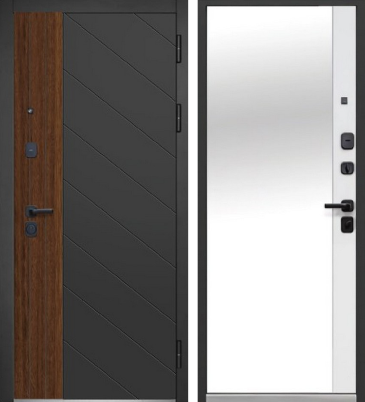 Входная дверь Luxor 2МДФ Диагональ Зеркало