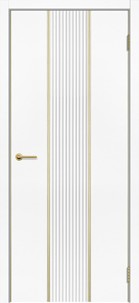 Дверная Линия Межкомнатная дверь 520/Z/21/22 Белый бархат/ кромка золото (ДГ)