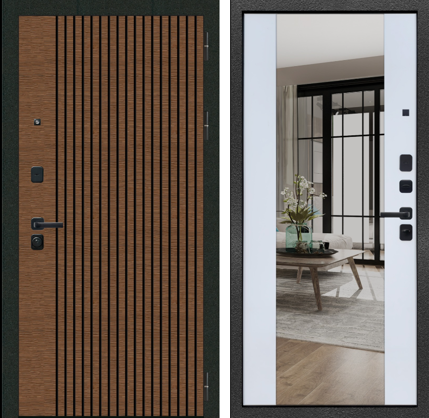 Входная дверь  3К КОНСУЛ Зеркало МДФ/МДФ