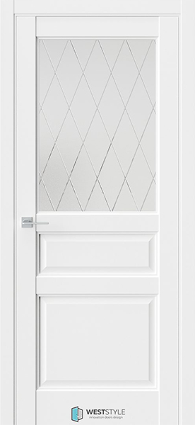 Weststyle Межкомнатная дверь SE 8 Белый/ Белый сатинат (ДО)