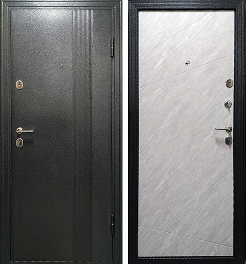 Лис Входная дверь LS 88 Серебро/ MDF Бетон