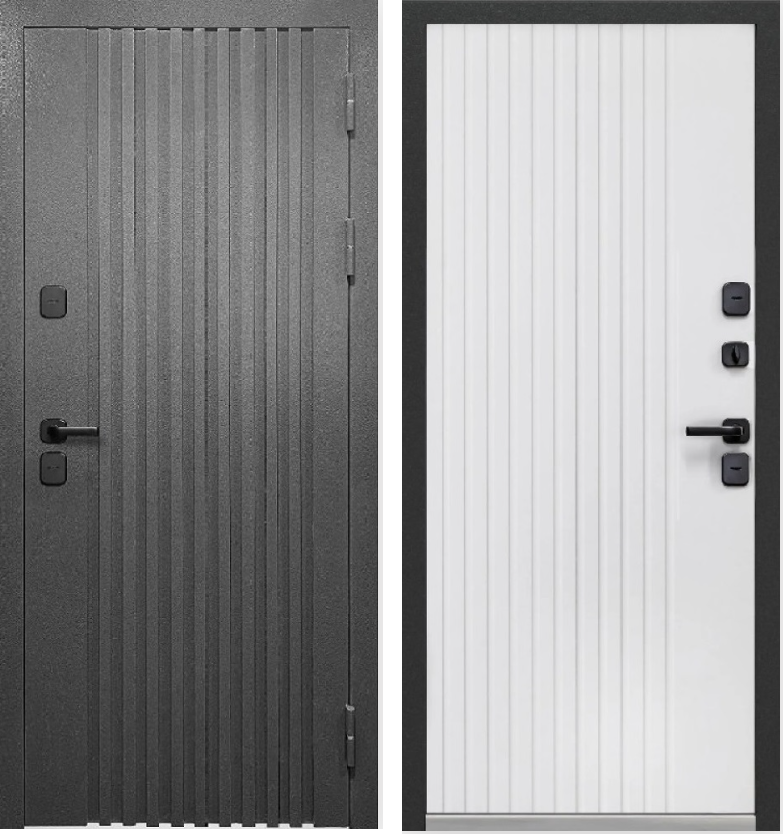 Входная дверь Luxor Termo Рейка Эмалит белый