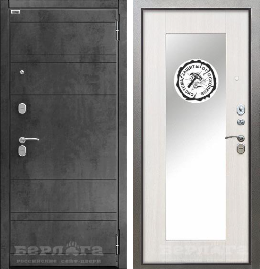 Сейф-дверь Тринити Милли Белый ясень / МДФ Келвин Бетон темный