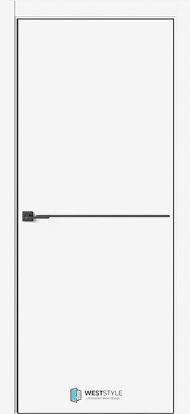 Weststyle Межкомнатная дверь In 39 Белый/ Черная кромка (ДГ)