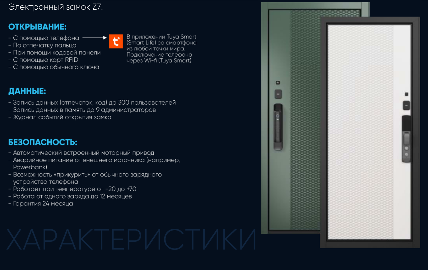 Дверь входная City Smart электронный замок черный матовый белый софт