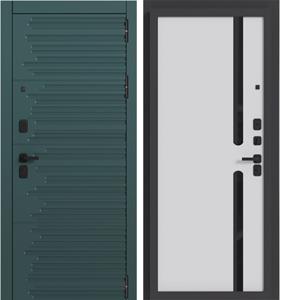 Входная дверьГент Velluto Verde/Белый софт