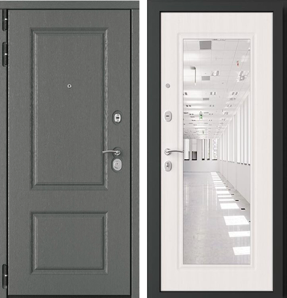 ВХОДНАЯ ДВЕРЬ Флагман 29 Сильвер/ зеркало Даймонд