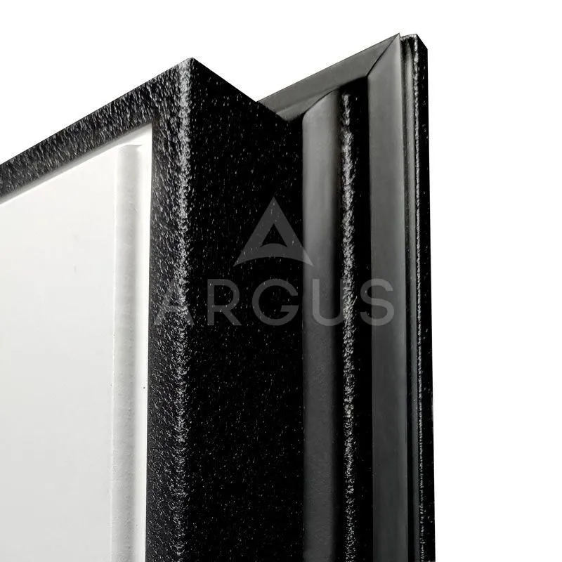 Входная дверь ДА96 Black Style Черный шелк Крэйзи Эмалит арктик, Зеркало с фацетом,вст. Таллин муар