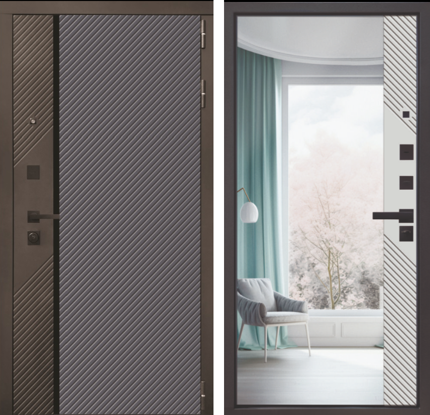 Входная дверь ПРЕСТИЖ Зеркало МДФ/МДФ