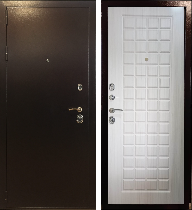 Входная дверь "Квадрат" беленый дуб