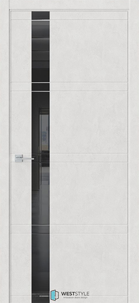 Weststyle Межкомнатная дверь EVO 1 Бетон лайт/ Чёрное Lacobel (ДО)