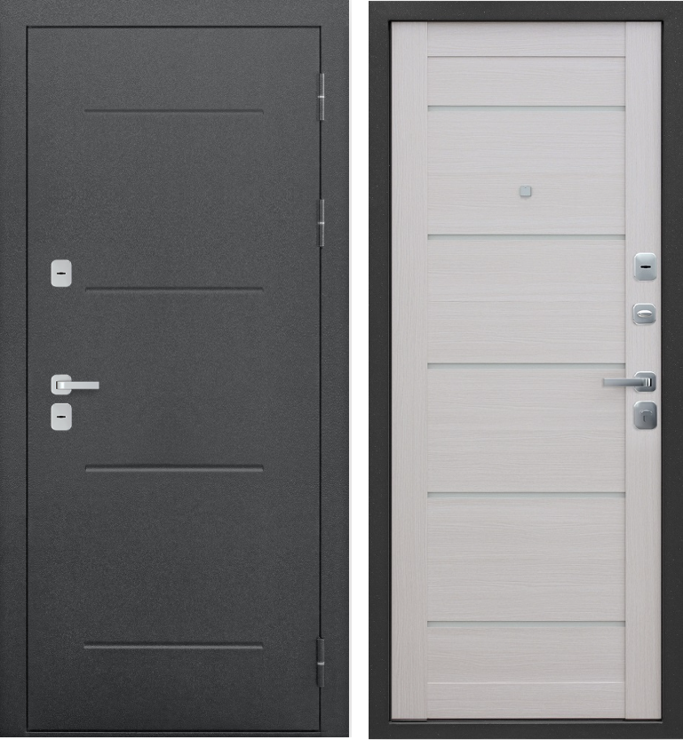 Входная дверь 11 см Изотерма Серебро лист.беж царга 