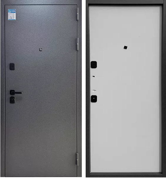 Входная дверь Квадра 3х контур. Букле графит/ Шарли серый